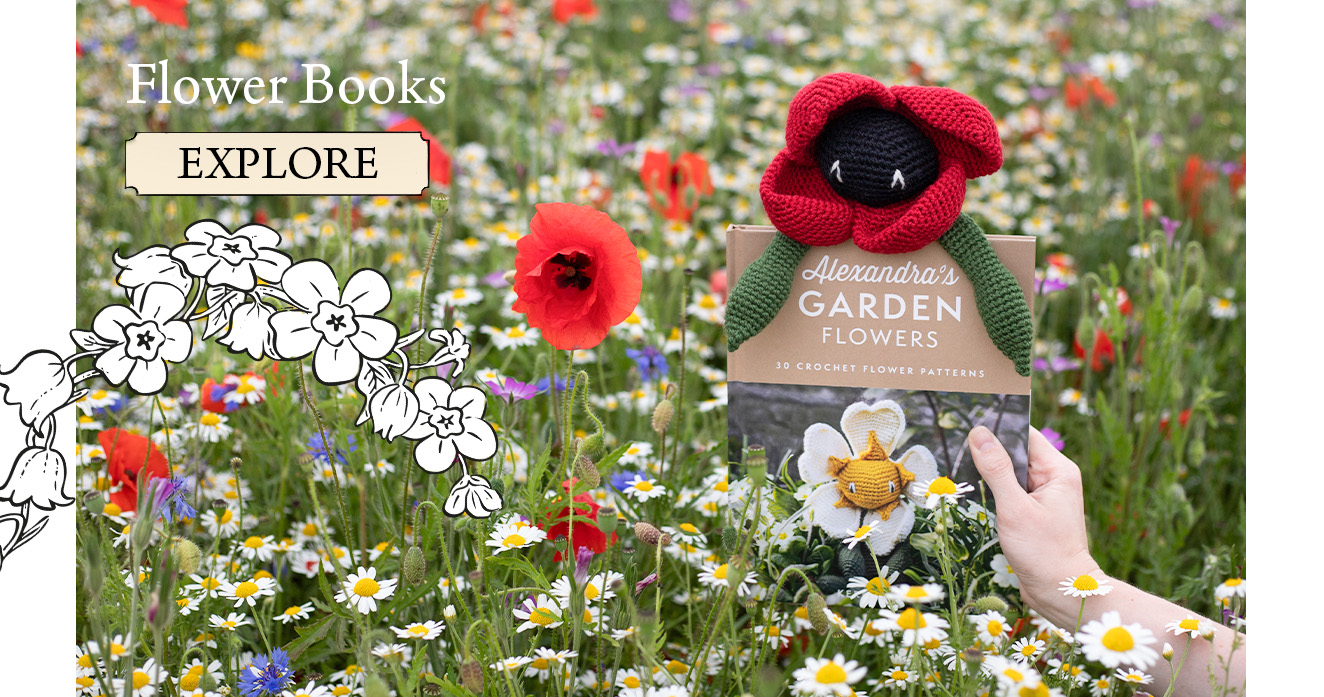 Books flowers crochet patterns alexandras garden